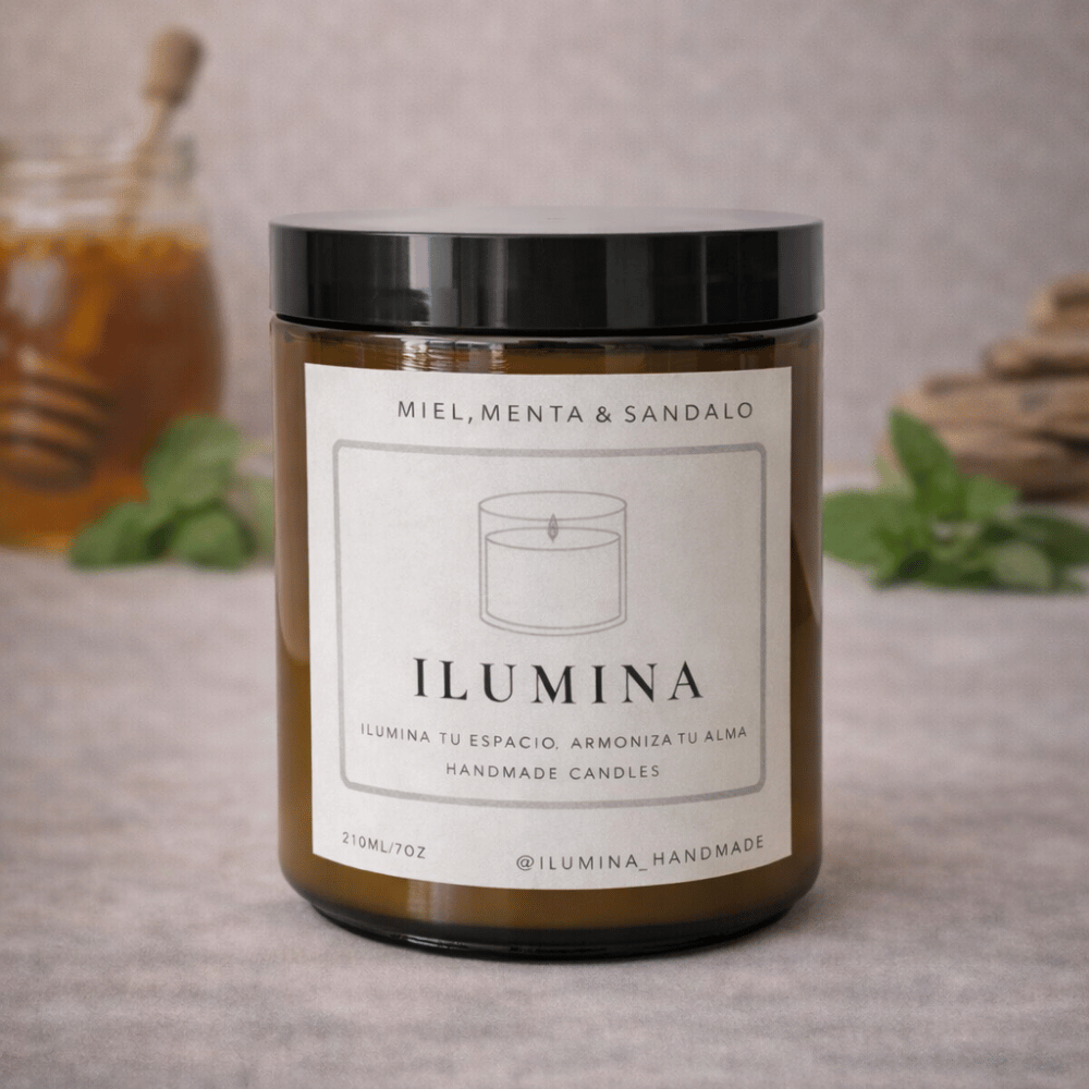 Dulce serenidad  - Vela de Miel, Menta y Sándalo