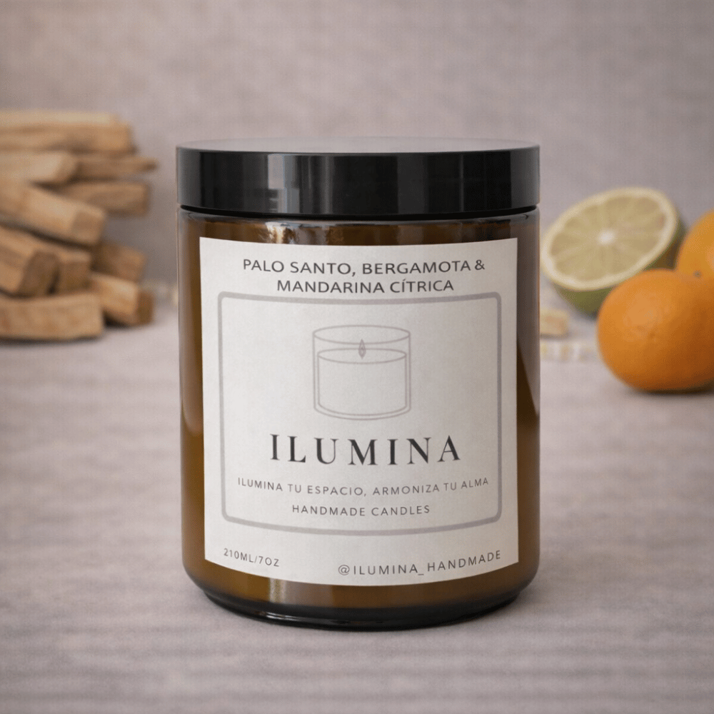 Luz Vital - Vela de Palo santo, Bergamota y Mandarina cítrica